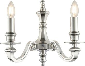 Loops Dimmable Twin Wall Light Polished Aluminium Candelabra Style Modern Lamp Fitting