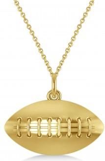 Allurez Football Charm Mens Pendant Necklace 14K Yellow Gold