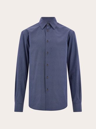 Ferragamo Uomo Camicia Ferragamo Monogram Blu