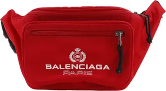 Balenciaga Red Color Nylon Canvas Fanny Pack Sling Bag (Pre-Owned)