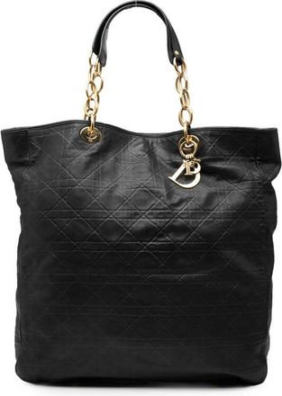 Dior Pre-owned Dior Large Lambskin Cannage Lady Dior Soft Shopping Tote Ladies 225-BM-1017