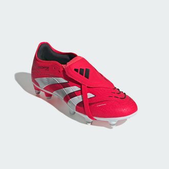 adidas adidas Performance Unisex Predator Pro Fold-Over Tongue Soft Ground Boots - Red - Size UK 8