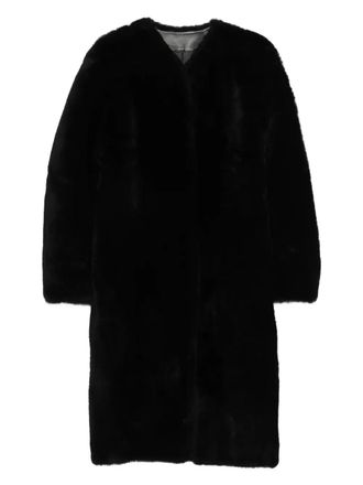 Toteme midi shearling coat - Black