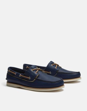 Timberland Mens Timberland Mens Full Grain Leather Classic Boat Shoe - Dark Blue - Navy - Size: UK12.5 eu47.5 us13 wide