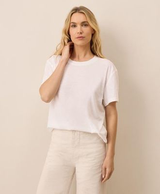 Pact Organic Cotton Featherweight Slub Relaxed Tee in White at Nordstrom, Size Xx-Large