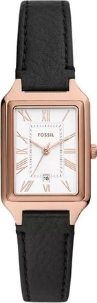 Fossil Es 5310 Elegant Rechthoekig Tijdstuk - Dames - Horloges - Zwart - ONE Size - Leer - Accessoires