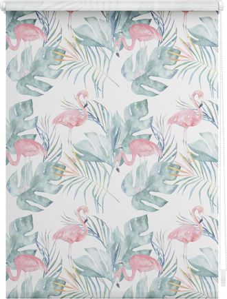 Lichtblick Original Seitenzugrollo »Rollo Klemmfix, ohne Bohren, blickdicht, Flamingo - Rosa Grün« blickdicht Blendschutz Sichtschutz freihängend