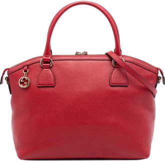 Gucci Pre-owned Gucci Large Dollar Calfskin GG Charm Dome Satchel Ladies J0N4NAKLEA2TG5Q0