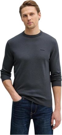 Guess Kalil Sweater - Heren - Ronde hals truien - Grijs - L - Katoen - Truien & Vesten