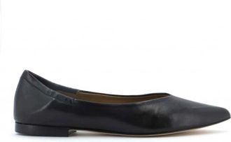 Anna F. Leren Ballerina Schoenen met Elastische Inzetstukken - Dames - Ballerinas - Zwart - 38 1/2 EU - Leer - Schoenen