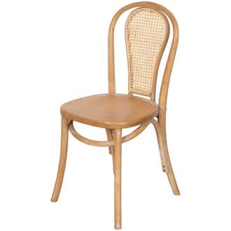 Biscottini International Wooden Chair with Vienna Straw Backrest, Vintage Bistro Chair for Kitchen, Dining Room, Bar, Restaurant, Rustic Chairs