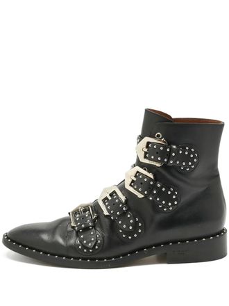 Givenchy studded buckle leather ankle boots - Black