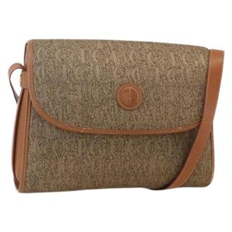 Gucci Pre-owned Cross Body Bags, female, Beige, Size: ONE SIZE Pre-owned Vintage Canvas Shoulder Bag