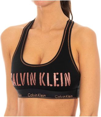 Calvin Klein Top Bra - Dames - Sport BHs - Zwart - S - Katoen - Fitness
