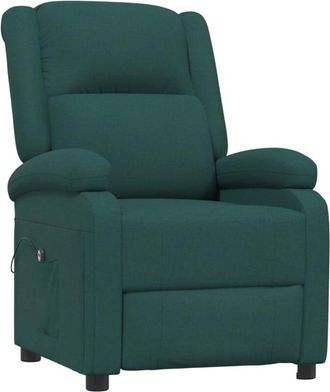 vidaXL Vidaxl - Sill&oacute;n Reclinable El&eacute;ctrico Tela Verde Oscuro