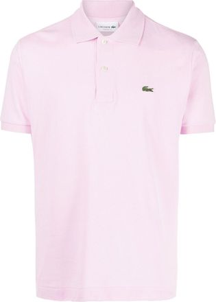 Lacoste chest logo-patch polo shirt - men - Cotton - 3 - Pink