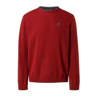 North Sails Round-neck Knitwear, male, Red, Size: 2XL Girocollo Logo Sweater