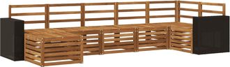 vidaXL Conjunto De Sof&aacute;s De Exterior 7 Uds. Natural Vidaxl