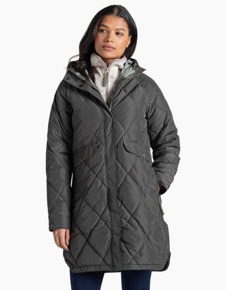 Craghoppers Womens Craghoppers Womens Sweetgrass Long Length Quilted Jacket - Black - Size: 14