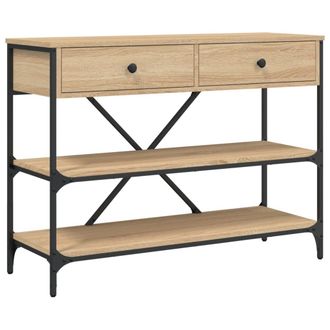 vidaXL Vidaxl - Mesa Consola Cajones Estantes Madera De Ingenier&iacute;a Roble Sonoma