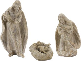 Melrose International Holy Family Nativity Figurines (Set of 3) - Grey