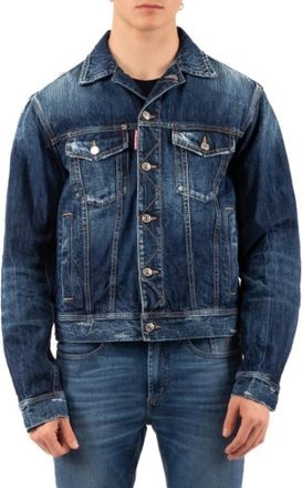 Dsquared2 Logo-patch Gewassen Denim Jas - Heren - Spijkerjassen - Blauw - L - Denim - Jassen