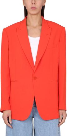Aspesi Womens Single-breasted Blazer - Orange - Size Small