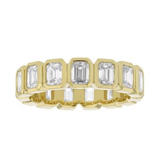Diana M. Jewels 14kt yellow gold lab grown emerald cut diamond eternity band weighing 5.00 cts tw