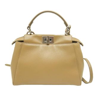 Fendi Pre-owned Fendi Mini Leather Selleria Peekaboo Iconic Satchel Ladies IIIUD01X5AO4P1BL