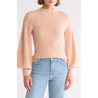 7 For All Mankind Wool & Cashmere Blend Pullover Sweater in Blush at Nordstrom Rack, Size Large