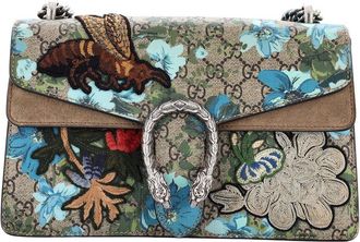 Gucci Brown Gg Coated Canvas Dionysus Bag Embroidered Printed Small (Authentic Pre-Loved)