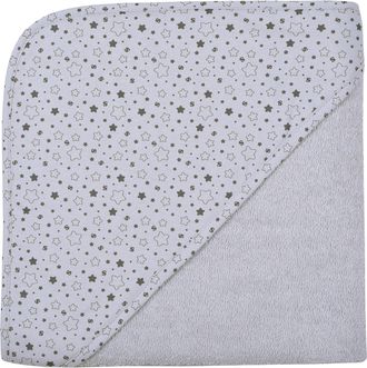Wörner Südfrottier Kapuzenhandtuch »Sterne hellgrau Kapuzenbadetuch 100/100« obere Lage der Kapuze aus bedrucktem Single-Jersey