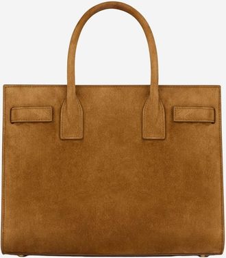 Saint Laurent Womens Suede Bag Brown Shoulder