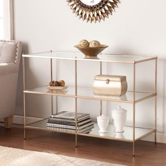 SEI Knox Glass Console Table Copper