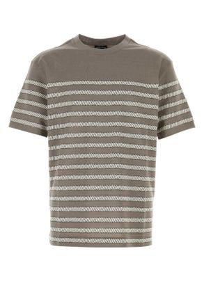 Giorgio Armani Embroidered Cotton Blend T Shirt
