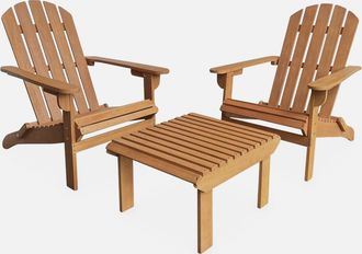 Sweeek Sillones De Madera Con Reposapi&eacute;s, Set De 2