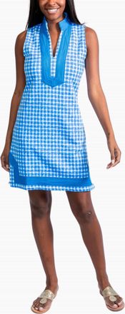 Sail to Sable Sleeveless Classic Tunic Dress In Blue Gingham