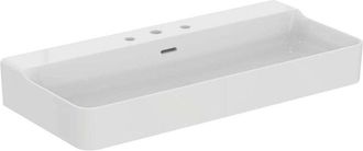 Ideal Lavabo Conca 1000x450x165mm, Lijado Blanco 3 Orificios Para Grifer&iacute;a, Con Rebosadero Ideal Standard