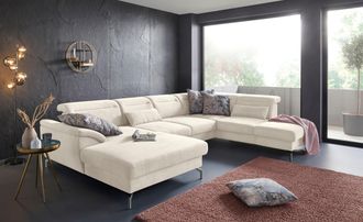 Sit&more Wohnlandschaft »Percy U-Form« 15 cm Fusshöhe, Sitztiefenverstellung, wahlweise in 2 Fussfarben