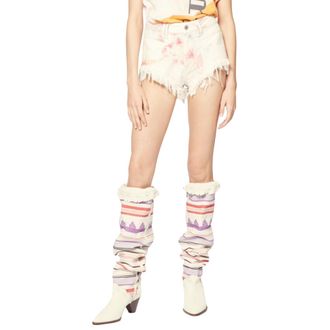 Isabel Marant Denim Distressed Bleached Tie-Dye Shorts Size S