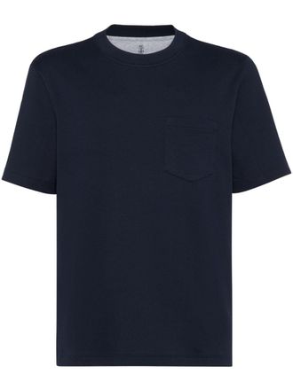 Brunello Cucinelli ribbed cotton T-shirt - men - Cotton - S - Blue