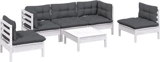 vidaXL Vidaxl - Muebles De Jard&iacute;n 6 Pzas Con Cojines Madera Maciza De Pino