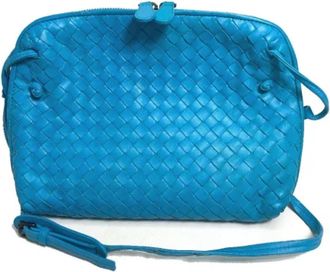 Bottega Veneta Tweedehands leren schoudertassen - Dames - Vintage Schoudertas - Blauw - ONE Size - Leer - Vintage