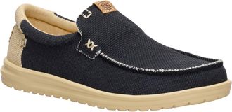 HeyDude Mikka Gevlochten Textiel Heren Zwart/Boulder Tan Instappers