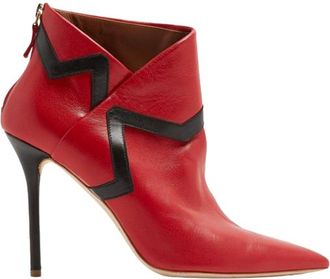 Malone Souliers Red Amelie Leather Ankle Boots Size 39