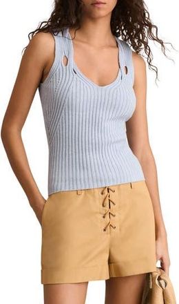 Reiss Alethia Cutout Rib Tank in Blue at Nordstrom Rack, Size X-Small