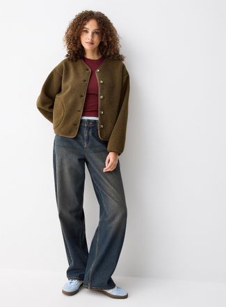 Twik Womens Fleece boxy-fit jacket