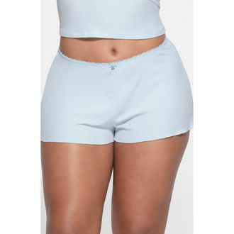 SKIMS Soft Lounge Lace Shorts in Celeste at Nordstrom, Size X-Large Regular
