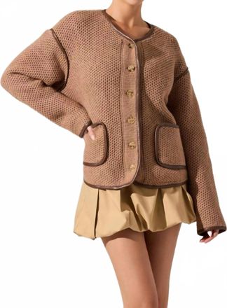 Astr Kembrie Sweater Jacket In Camel