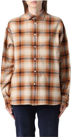 Polo Ralph Lauren Overhemden, Dames, Veelkleurig, M, Geruite knoopshirt met klassieke kraag